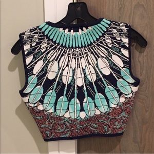 BCBGMaxAzria Tops - BCBG Mayim Batik Fans Crop Sweater BCBGMaxAzria Tops - BCBG Mayim Batik Fans Crop Sweater